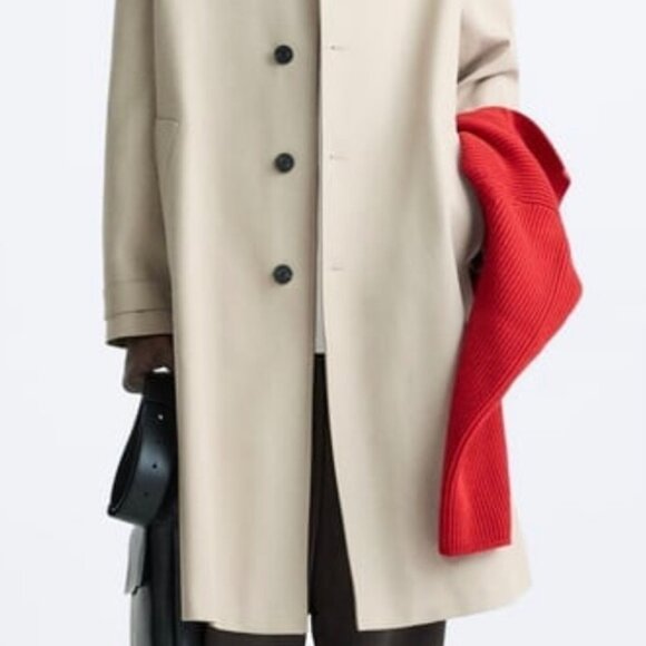 ZARA - OVERSIZED men's Cotton Trench Coat - Picture 4 of 6
